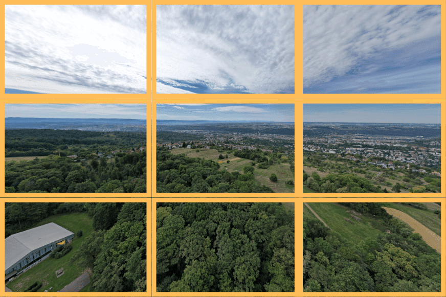 Ein Weitwinkel Panorama der DJI Air 2S Drohne